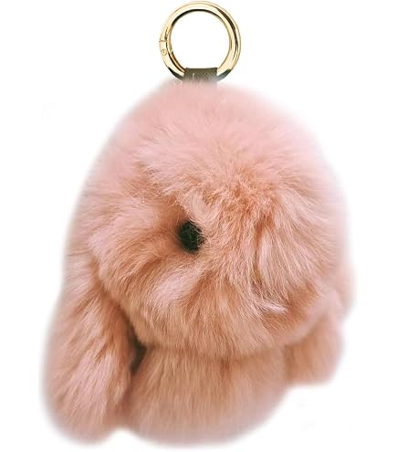 Soft Fluffy Rabbit Keychain Cute Plush Bunny Key Rings Plush Bunny